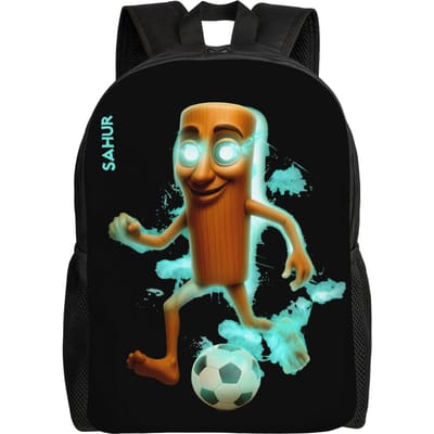 Tung Sahur Roep Terug Rugzak Unisex Brainrot Patroon Rugzakken Polyester Vrije Tijd Middelbare School Tassen Sport Ontwerp Rugzak as picture black