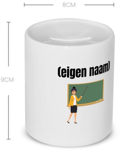 Akyol - docent met krijtbord met eigen naam Spaarpot - Docent - leraren - jufvrouw - cadeau - verjaardag - kado - 350 ML inhoud