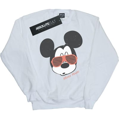 Disney Heren Sweatshirt met Mickey Mouse Zonnebril (Wit)