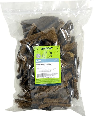 Qwisple Lamspens - Hondensnacks Natuurlijk Gedroogd - 1000 gr