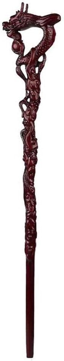 Houten Wandelstok - Decoratieve Cane - Ondersteuning Lopen - Handgemaakt Peerhout - 93cm - Houtkleur
