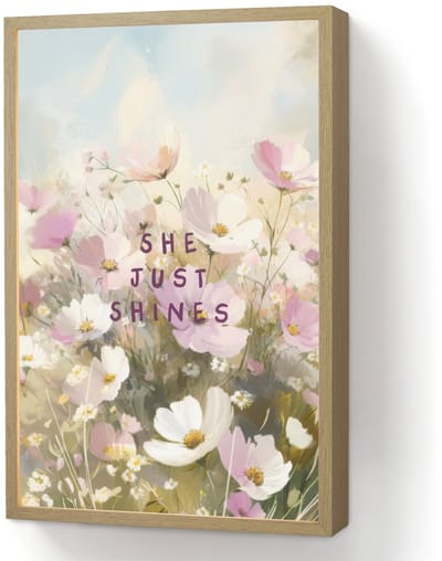 Wandlamp 40x60 cm - Oplaadbaar - Quote - Bloemen - Schilderachtig - Wandlampen binnen woonkamer - Slaapkamer lamp - Decoratieve nachtlamp - Vloerlamp draadloos