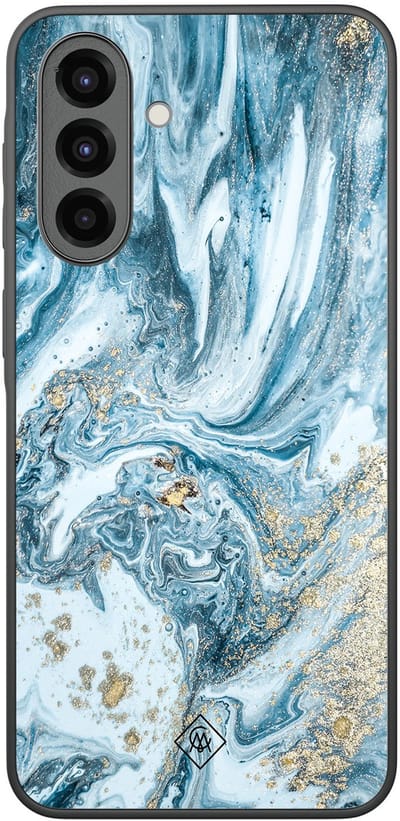 Casimoda® hoesje - Geschikt voor Samsung Galaxy A36 - Marble Sea - Zwart TPU Backcover - Marmer - Blauw