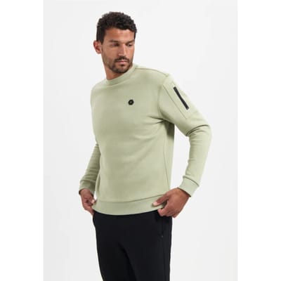 No Excess Sweater Crewneck Brushed Inside Light Moss Size: M | Sweaters Outlet | Heren | Groen