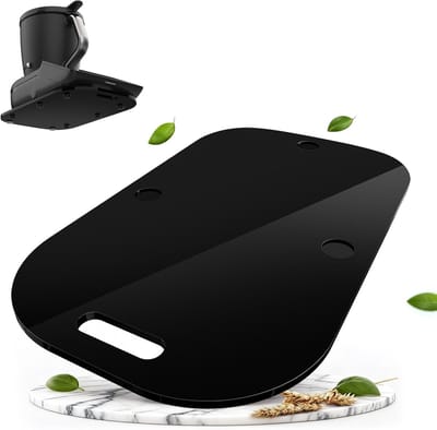 Glijplank Keukenmachine - Apparaatplank - Keuken Werkblad - 360 graden beweging - 44x27 cm - Zwart hoogglans