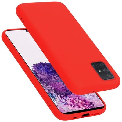 Cadorabo Hoesje geschikt voor Samsung Galaxy A51 5G in LIQUID ROOD - Beschermhoes gemaakt van flexibel TPU silicone Case Cover