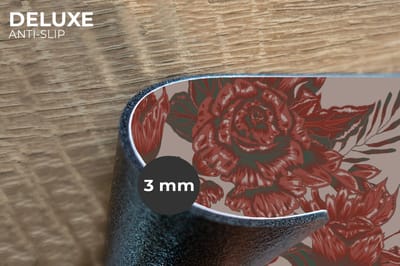 Placemats - 6 stuks - 45x30 cm - Placemat kunststof - Roos - Patroon - Bloemen - Borden onderleggers - Decoratie voor op tafel - Keuken tafeldecoratie accessoires - Vinyl onderlegger - Tafelversiering