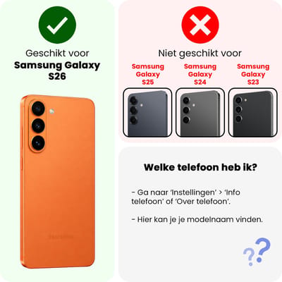 Hoesje 2 Stuks - Geschikt voor Samsung Galaxy S26 - Met Pashouder en Kaarthouder - Telefoon Hoes Shockproof - Back Cover - Siliconen Case - Shock Proof - Pasjes Houder - Transparant