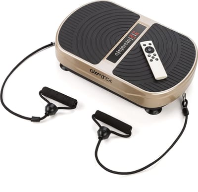Gymtek® Trilplaat XP300 - tot 150kg - 5 Trainingsprogramma's, 160 Niveaus - 2 Uitbreidingsbanden - Bluetooth, Afstandsbediening, LCD, Luidspreker