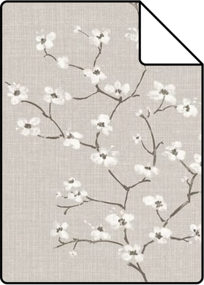 Proefstaal Origin Wallcoverings behang bloesemtak taupe - 26,5 x 21 cm - 346543-S