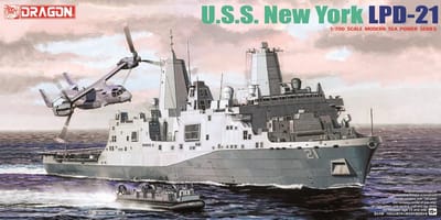Dragon Modelbouwpakket Militaire voertuigen - 7110 U.S.S. New York - LPD-21 - Amfibisch transportdok van de San Antonio-klasse Plastic - 1:700 - Modelbouw