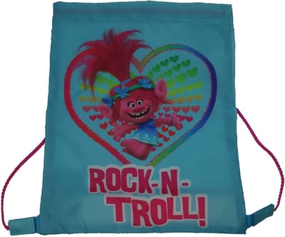 Sporttas Trekkoord voor Meisjes - Schooltas of Gymtas met Vrolijk Print - Blauw