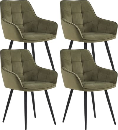 Colenis® - Oriana Eetkamerstoel - Set Van 4 - Groen - Velvet - Fabb - Industrieel - Design