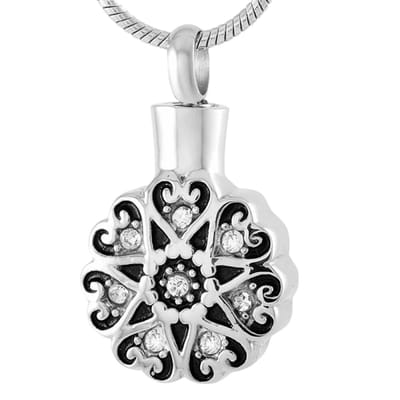 Aramat Jewels | Gedenkhangers | Ronde Keltische ashanger staal met zirkonia | | | |20mm | Staal | Volwassenen | Verkleurd niet