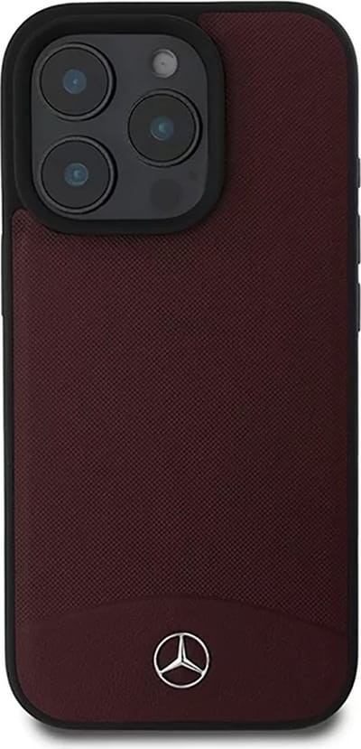 Mercedes-Benz Backcase hoesje geschikt voor iPhone 16 Pro Max - Effen Rood - Kunstleer