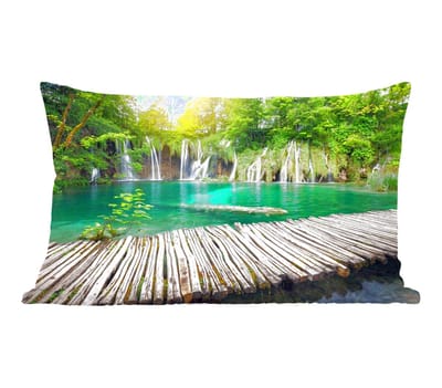 Sierkussens - Kussentjes Woonkamer - 50x30 cm - Brug - Waterval - Natuur