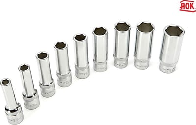 9 Delige 1/2" Super Grip Lange Doppenset