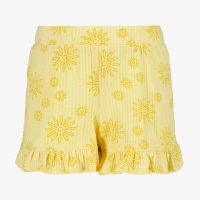 TwoDay meisjes short met bloemetjes geel - Maat 92