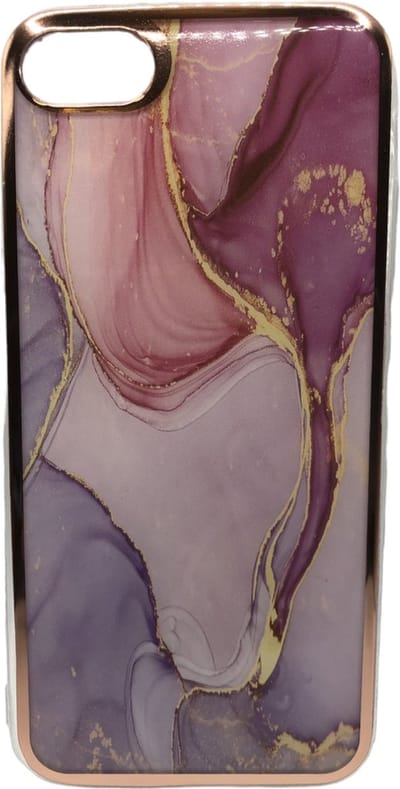 Luxe Marmer Back Cover hoesje - Geschikt voor iPhone 7/8/ iPhone SE (2020 / 2022) - Marmer - Luxe - Lila/Roze
