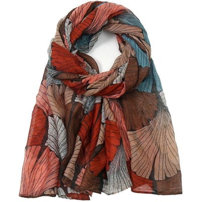Lente Mode Ginkgo Biloba Bloemen Viscose Sjaal Dames Print Voile Sjaals En Wraps Pashmina Foulards Moslim Hijab 180*80Cm black