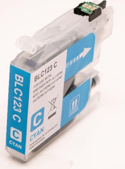 Inkmaster Huismerk premium cartridge voor Brother LC 121 LC 123 C XL Cyaan Blauw  Brother DCP-J132W, DCP-J172W, DCP-J152W, DCP-J552DW, DCP-J752DW, DCP-J4110DW, MFC-J4410DW, MFC-J4510DW, MFC-J4610DW, MFC-J470DW, MFC-J4710DW, MFC-J650DW