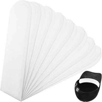Daity 50 stuks - Zweet-absorberende pads voor hoeden - geschikt voor golfpetten - baseballpetten en veiligheidspetten voor dames en heren（Wit）