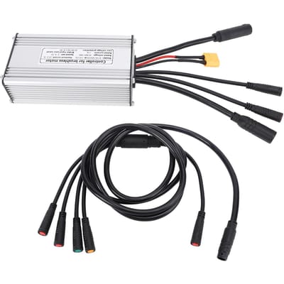 Sinusgolf Controller 22A 36V 48V 250W 500W Motorsnelheidsregelaar met Lichtkabel 1 naar 5 Kabel voor Mountainbike white