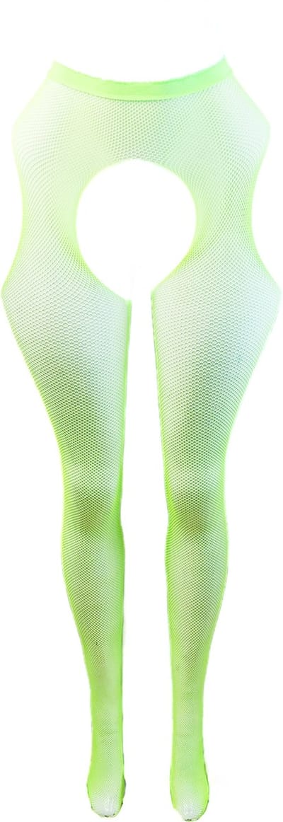 BamBella ® - Panty -Onesize - open kruis hoge kousen broek Dames - Onesize - sexy Erotische lingerie van kant groen