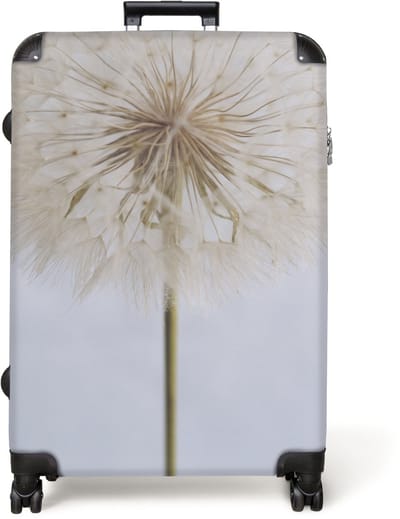 NoBoringSuitcases.com® - Koffer groot - Reiskoffer lichtgewicht - Paardenbloem - Bloemen - Plant - Abstract - Kunst - Rolkoffer met 4 wielen - Grote trolley XL - 98 liter bagage