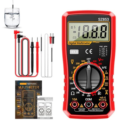Digitale Multimeter - Elektrische Tester - Elektrische Metingen - 1999 Counts - Compact Formaat - Rood