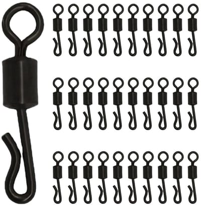 Dailygoods- Swivels 30 Stuks - Quick Change Wartels - Vissen Accessoire - Koperlegering - Slijtvast/Slagvast - 360° Rotatie - Visswartel