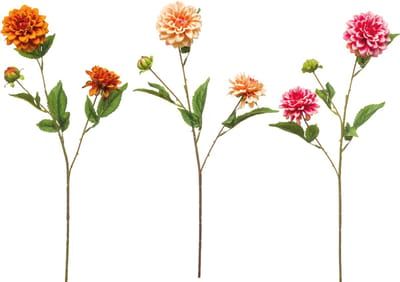 Emerald - Kunstbloem Dahlia mini 68cm - Set van 3 - Kunstplant voor binnen