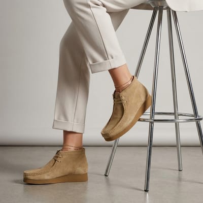 CLARKS WallabeeEVOBt Dames Veterschoenen - Suede - Bruin