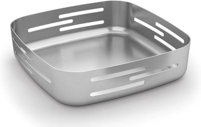 Broodmand - Brood bowl - Aan tafel presenteren - Mat geborsteld RVS - 22.3 cm - Zilverkleurig