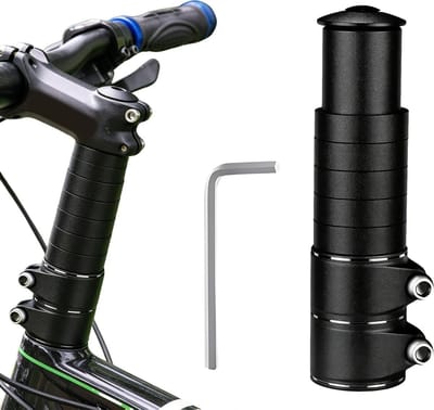 Stuurverhoging Fiets - Stuurverlenger Adapter - Comfortabel Fietsen - Compleet met Sleutel - 28.6 mm - Zwart
