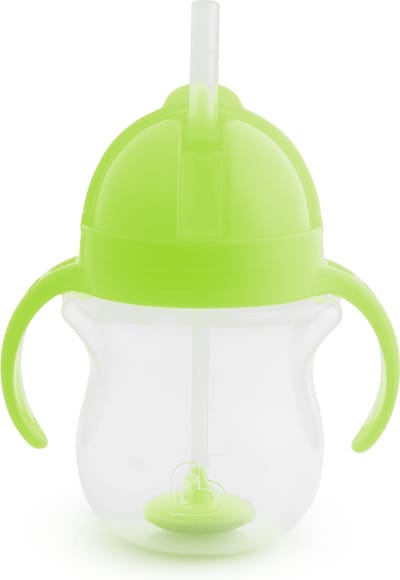Munchkin Tip & Sip Antilek Rietjesbeker - Drinkbeker met Rietje - Vaatwasserbestendig - Vanaf 6 maanden - 207ml - Groen - Munchkin Drinkbeker met een rietje