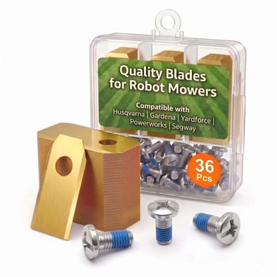 Dailygoods- Reservemesjes 36x - Titanium-gecoat - Roestvrij staal - Voor Segway Navimow - Compatibel met Husqvarna/Gardena/Yard Force - Duurzaam gazononderhoud - Maaimesjes