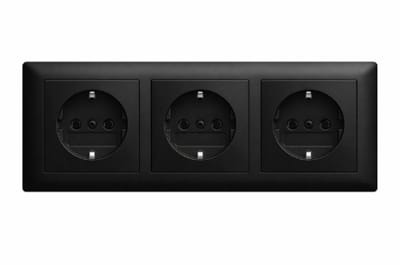 Busch-Jaeger - Stopcontact - Inbouw Wandcontactdoos Set 3 - Mat zwart