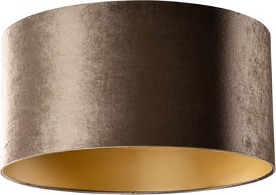 QAZQA cilinder velours - Klassieke Lampenkap - Ø 50 cm - Bruin -