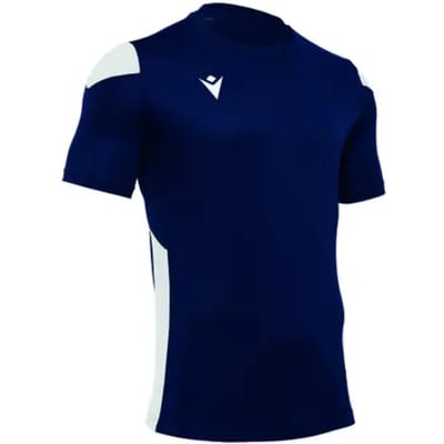 Macron Polis Shirt Korte Mouw Kinderen - Marine / Wit | Maat: 164