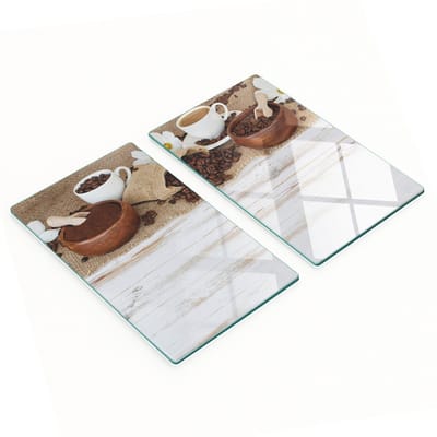 Decoratieve glazen snijplank voor in de keuken, geschikt voor koffiekopjes, 2x30x52 cm