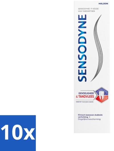 10 x Sensodyne - Tandpasta - Gevoeligheid & Tandvlees - Tandvleesverzorging - 75 ml - Gevoelige Tanden - Tandvleesbescherming - Tandpasta - Tandgevoeligheid - Tandvleesproblemen