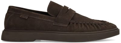 Manfield - Heren - Bruine suède loafers - Maat 40