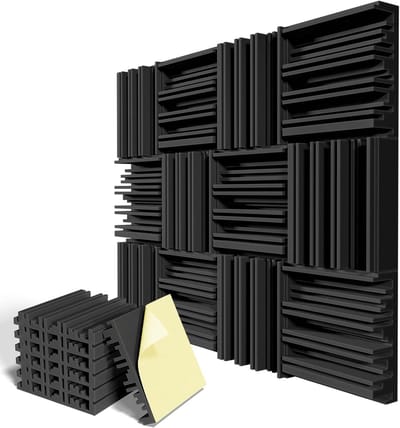 Geluidsisolatie Schuimplaten - Akoestische Panelen - Geluidsverbetering - Zelfklevend - 30x30x5 cm - Zwart