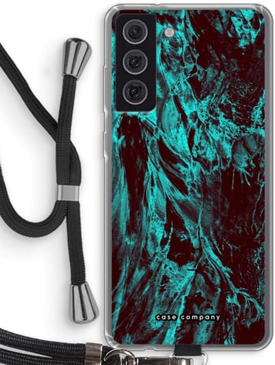 Case Company® - Hoesje met koord geschikt voor Samsung Galaxy S21 FE hoesje met Koord - Ice Age - Telefoonhoesje met Zwart Koord - Bescherming aan alle Kanten en Over de Schermrand
