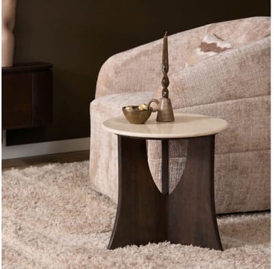 Starfurn Bijzettafel Milo Botticino Marmer 50 cm