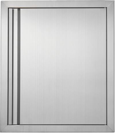 Barbecuetoegangsdeur 457 X 533 mm, Roestvrij Staal, Verzonken, Verticale Wanddeur met Intrekbare Handgreep voor Barbecue-Eiland, Buitenkast