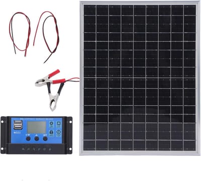 Zonnepaneel Kit - Startpakket Energie - Off-grid Stroom - Waterdicht Ontwerp - 15W - Zwart