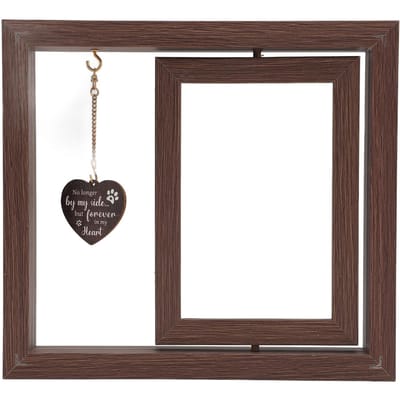 Honden Gedenk Fotolijst 4x6 Roterende Katten Sympathie Geschenk Houten Herinnerings Fotolijst voor Huisdier black
