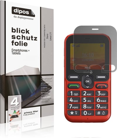 dipos – Matte Privacy Screenprotector geschikt voor Doro Leva L11 | Anti-Spy Beschermfolie